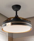 HERON- FAN, BLACK/GOLD