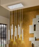 ·VARAS· LAMP, 11L., GOLD/WHITE