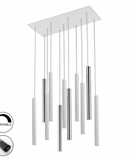 ·VARAS· LAMP,11L.,CHROME/WHITE