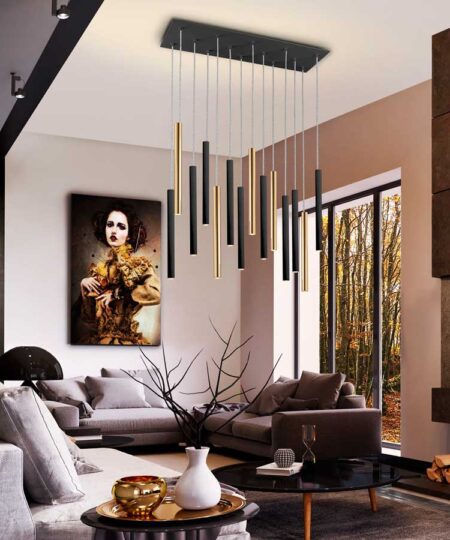 ·VARAS· LAMP 14L. GOLD/BLACK DIMMABLE