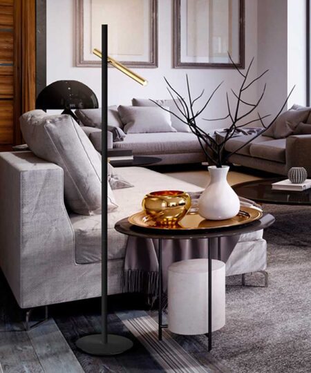 ·VARAS· FLOOR LAMP, GOLD/BLACK, 2L.