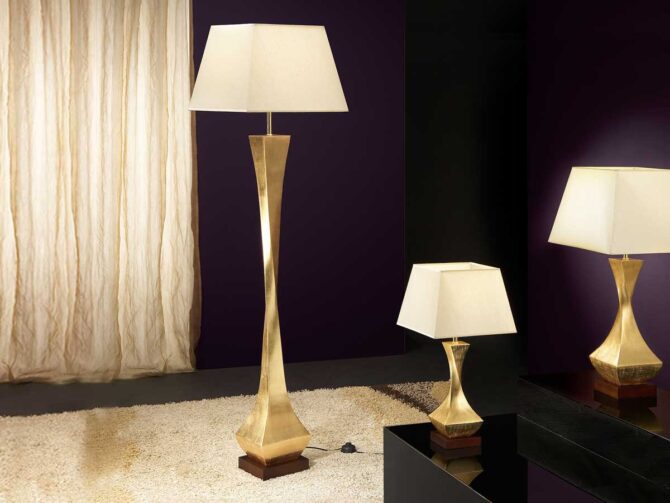 Large Floor Lamp in Gold