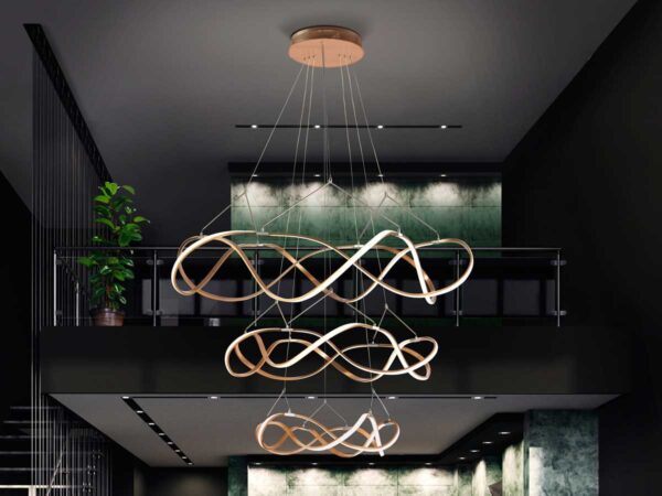 ·MOLLY· LED LAMP Ø110 3 RING ROSE GOLD B