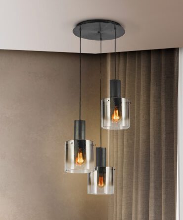 ENIZE - LAMP 3L BLACK-SMOKE