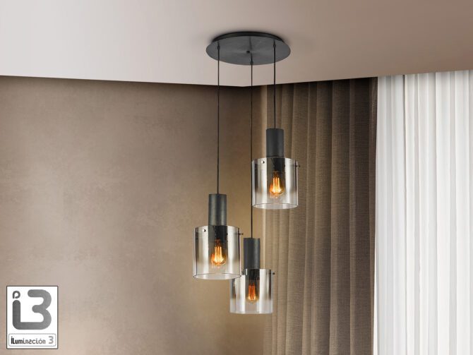 ENIZE - LAMP 3L BLACK-SMOKE