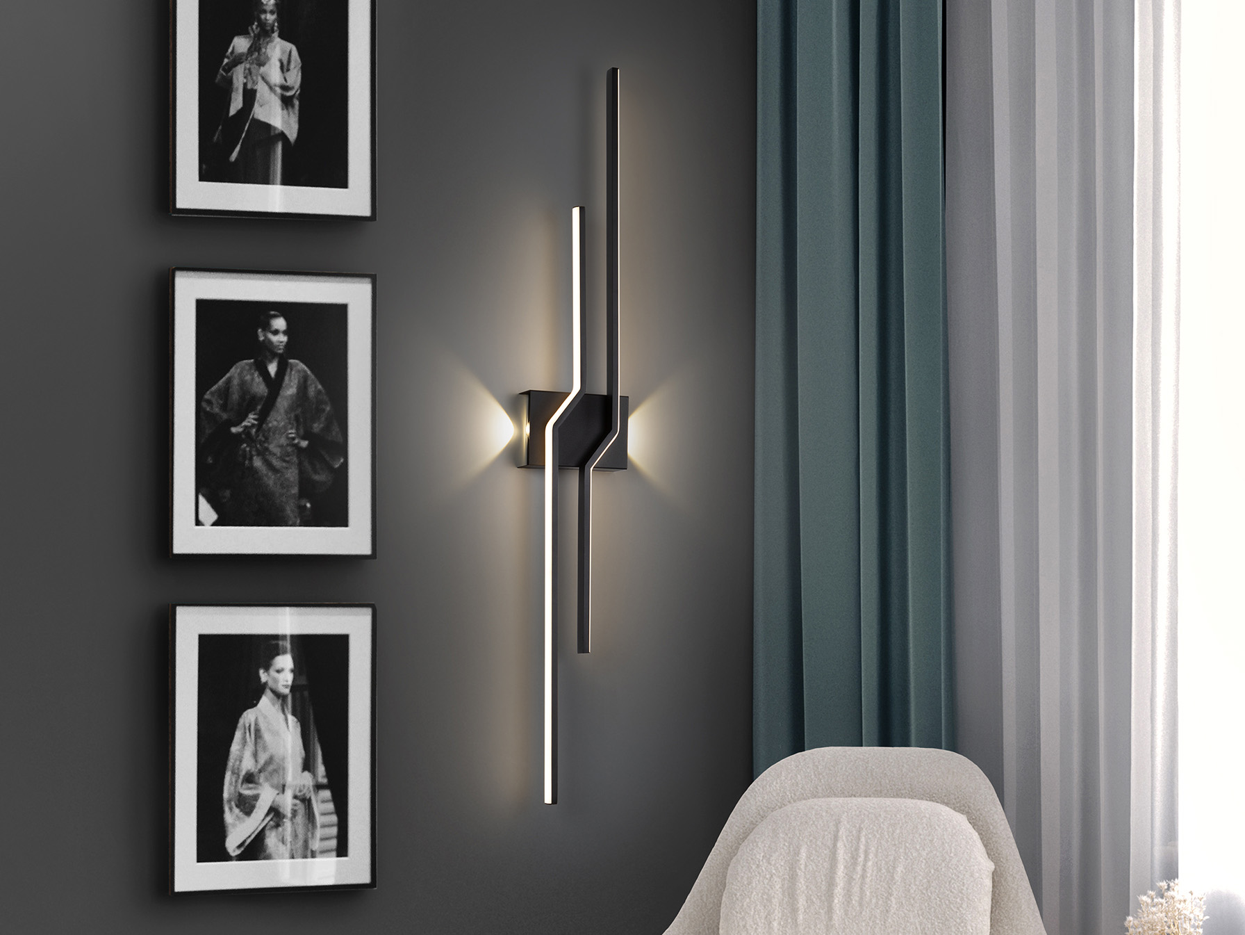 IGZAG - BLACK WALL LAMP 4L
