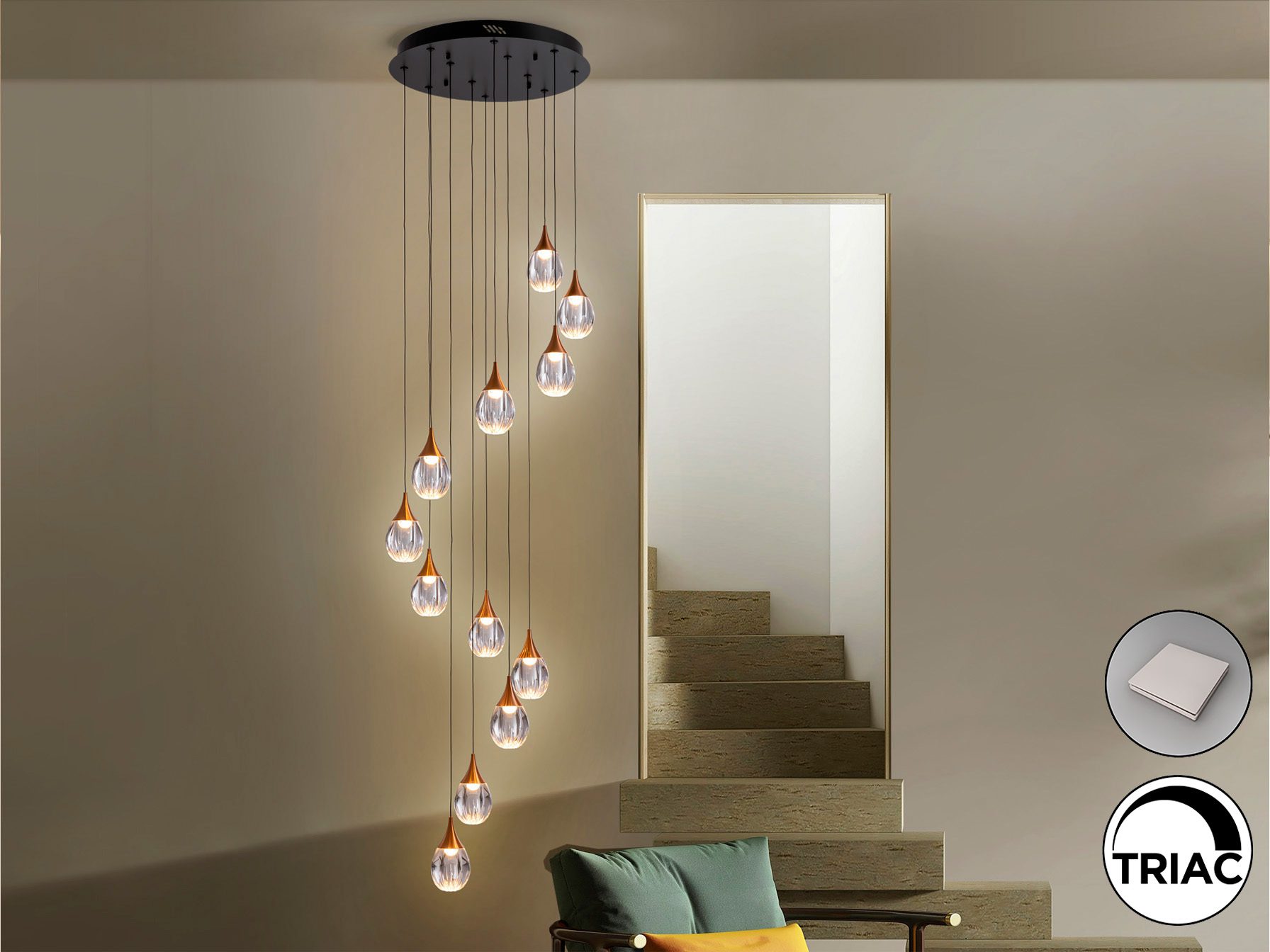 ORINA – LAMP 12L BLACK-COPPER