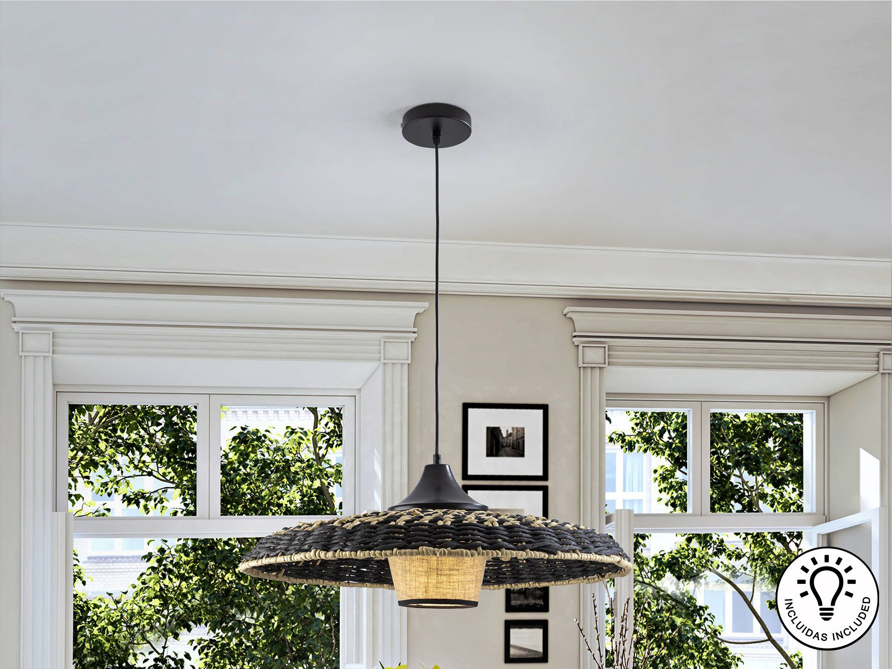 IJI - LAMP BLACK/NAT CORDED PAPER