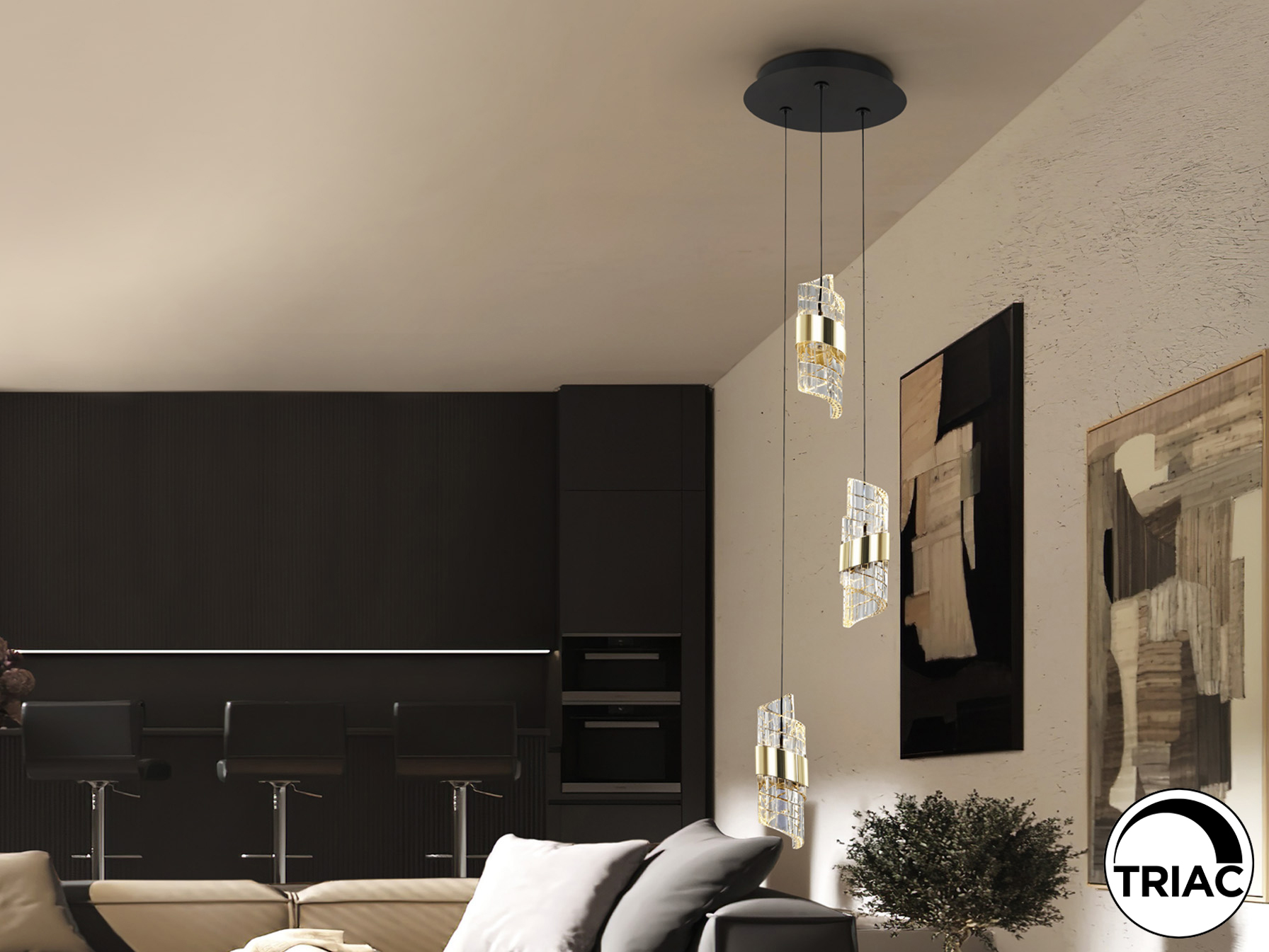 LIADA - LAMP 3L BLACK-GOLD